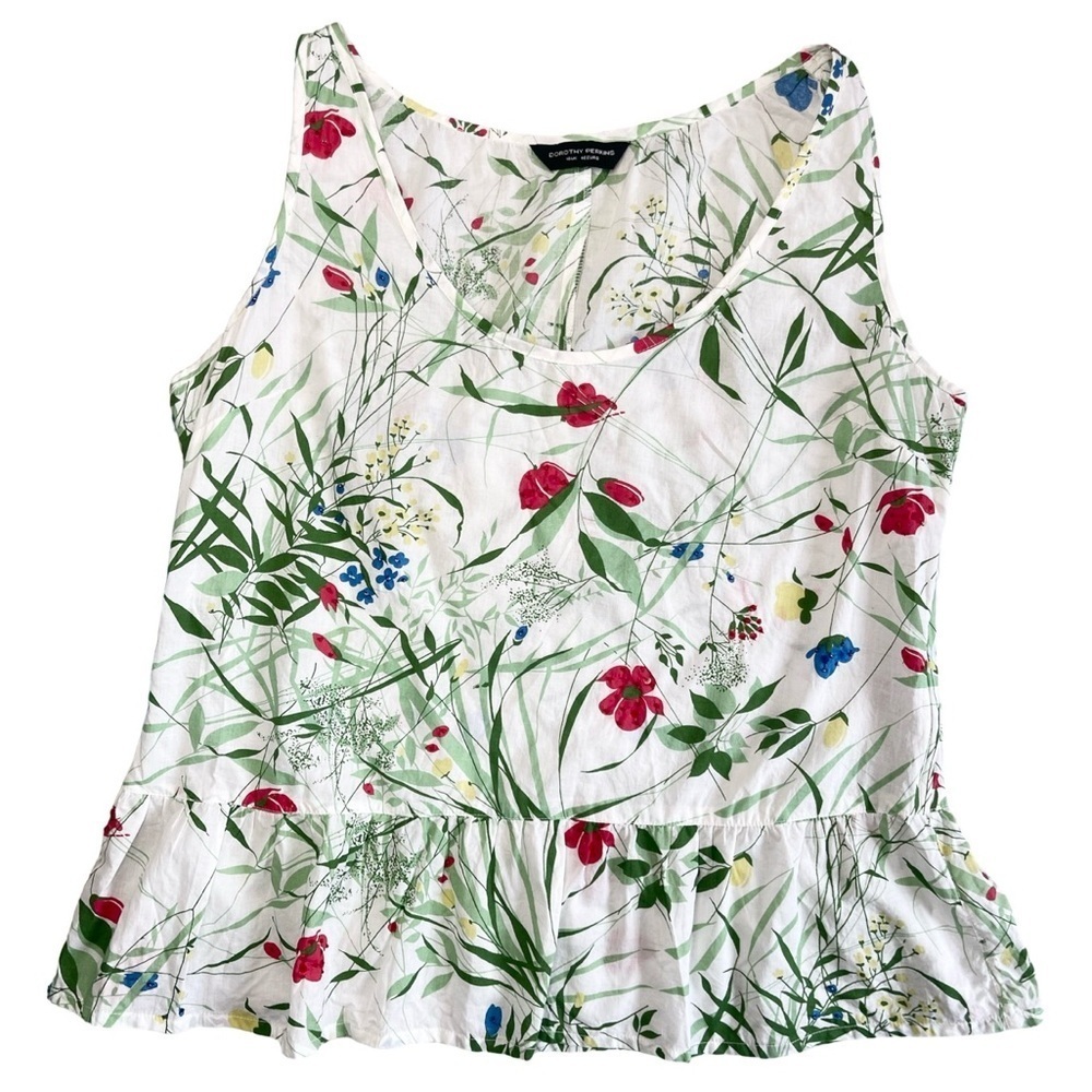 DOROTHY PERKINS FLORAL PEPLUM TANK COTTAGECORE BOTANICAL GARDEN PARTY -  SIZE 18 - Picture 2 of 14